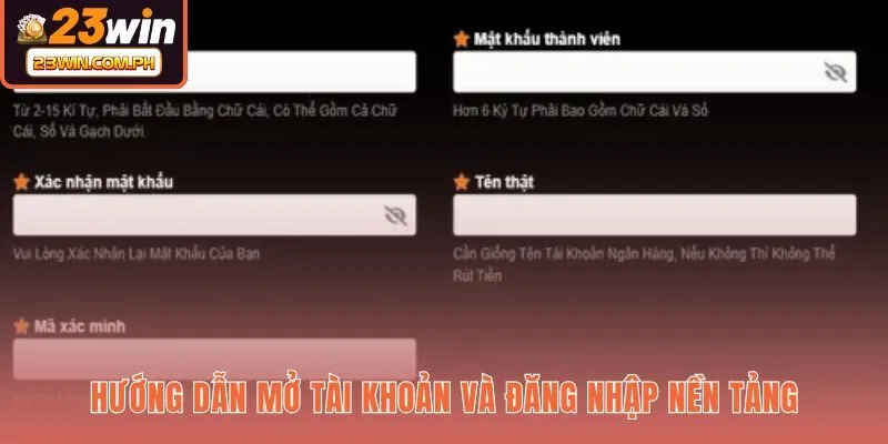 23WIN 60 Thao tác đăng ký tài khoản 23WIN và xử lý sự cố